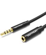 VENTION COTTON BRAIDED 3.5MM AUDIO EXTENSION CABLE 2M BLACK METAL TYPE (BHBBH) (VENBHBBH)