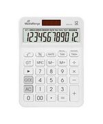MEDIARANGE CALCULATOR WITH TAX FUNCTION, 12-DIGIT LCD, SOLAR AND BATTERY POWERED, WHITE (MROS191)