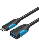VENTION USB 3.0 A FEMALE TO TYPE-C MALE OTG CABLE 0.1M BLACK (VAS-A51-B010) (VENVAS-A51-B010)