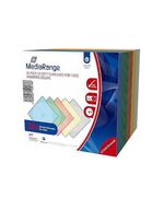 MEDIARANGE CD SOFT SLIMCASE FOR 1 DISC 5.0MM ASSORTED COLOURS (20 PACK) (MRBOX37)