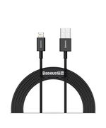 BASEUS LIGHTNING SUPERIOR SERIES CABLE, FAST CHARGING, DATA 2.4A, 2M BLACK (CALYS-C01) (BASCALYS-C01)