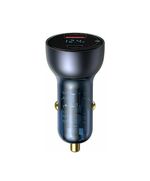 BASEUS CAR CHARGER PARTICULAR DIGITAL DISPLAY C+U, PD 3.0 QC 4.0+, SCP, PPS, 5A, 65W DARK GRAY (CCKX-C0G) (BASCCKX-C0G)