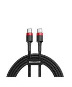 BASEUS CAFULE BRAIDED USB 2.0 CABLE USB-C MALE - USB-C MALE ΜΑΎΡΟ 1M (CATKLF-G91) (BASCATKLFG91)