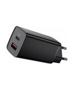 BASEUS ΦΟΡΤΙΣΤΉΣ ΧΩΡΊΣ ΚΑΛΏΔΙΟ ΜΕ ΘΎΡΑ USB-A ΚΑΙ ΘΎΡΑ USB-C QUICK CHARGE 3.0 ΜΑΎΡΟΣ (CCGAN2L-B01) (BASCCGAN2L-B01)
