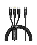 BASEUS RAPID SERIES 3-IN-1 CABLE USB-C FOR M+L+T 20W 1.5M BLACK (CAMLT-SC01) (BASCAMLT-SC01)