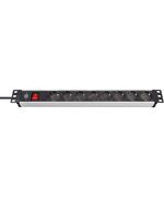 BRENNENSTUHL ALU-LINE ΠΟΛΎΠΡΙΖΟ ΑΣΦΑΛΕΊΑΣ ΓΙΑ RACK 19" 1U 8 ΘΈΣΕΩΝ ΜΕ ΔΙΑΚΌΠΤΗ ΚΑΙ ΚΑΛΏΔΙΟ 2M/ H05VV-F/ 3G1,5 BLACK/SILVER (1390007018) (BNN1390007018)