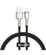 BASEUS BRAIDED USB TO LIGHTNING CABLE ΜΑΎΡΟ 0.25M  (CALJK-01) (BASCALJK-01)