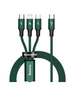 BASEUS RAPID SERIES BRAIDED USB TO MICRO USB / TYPE-C / LIGHTNING CABLE 3A ΠΡΆΣΙΝΟ 1.5M  (CAMLT-SC06) (BASCAMLT-SC06)