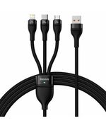 BASEUS 3IN1 USB CABLE FLASH SERIES, USB-C + MICRO USB + LIGHTNING, 100W, 1.2M BLACK (CASS030001) (BASCASS030001)