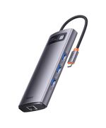 BASEUS HUB 7IN1 METAL GLEAM SERIES, USB-C TO 3X USB 3.0 + 2X HDMI + USB-C PD + ETHERNET RJ45 (WKWG040113) (BASWKWG040113)