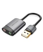 VENTION USB EXTERNAL SOUND CARD 0.15M GRAY METAL TYPE (CDKHB) (VENCDKHB)