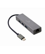 GEMBIRD USB 2.0 HUB 4 ΘΥΡΏΝ ΜΕ ΣΎΝΔΕΣΗ USB-C ΛΕΥΚΌ (A-CMU3-LAN-01) (GEMA-CMU3-LAN-01)