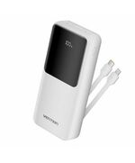 VENTION 20.000MAH POWER BANK (MICRO-USB + USB-C + USB-A + USB-A) WITH BUILT-IN TYPE-C AND LIGHTNING CABLES 22.5W WHITE LED DISPLAY TYPE (FHPW0) (VENFHPW0)