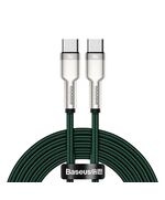 BASEUS CAFULE METAL BRAIDED USB 2.0 CABLE USB-C MALE - USB-C MALE ΠΡΆΣΙΝΟ 2M (CATJK-D06) (BASCATJK-D06)