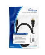 ΚΑΛΏΔΙΟ MEDIARANGE HDMI HIGH SPEED WITH ETHERNET CONNECTION, GOLD-PLATED CONTACTS, 18 GBIT/S DATA TRANSFER RATE, 1.0M, COTTON, BLACK (MRCS195)