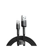 BASEUS TYPE-C CAFULE CABLE 2A 2M GRAY + BLACK (CATKLF-CG1) (BASCATKLF-CG1)