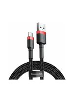 BASEUS CAFULE BRAIDED USB 2.0 CABLE USB-C MALE - USB-A MALE ΜΑΎΡΟ 2M (CATKLF-C91) (BASCATKLF-C91)