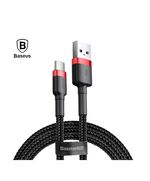 BASEUS CAFULE BRAIDED USB 2.0 CABLE USB-C MALE - USB-A MALE BLACK/RED 3M (CATKLF-U91) (BASCATKLF-U91)