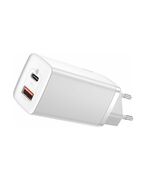 BASEUS ΦΟΡΤΙΣΤΉΣ ΧΩΡΊΣ ΚΑΛΏΔΙΟ ΜΕ ΘΎΡΑ USB-A ΚΑΙ ΘΎΡΑ USB-C ΛΕΥΚΌΣ (CCGAN2L-B02) (BASCCGAN2L-B02)