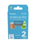 PANASONIC ENELOOP LITE ΕΠΑΝΑΦΟΡΤΙΖΌΜΕΝΕΣ ΜΠΑΤΑΡΊΕΣ AAA NI-MH 550MAH 1.2V 2ΤΜΧ (8212625) (PAN8212625)
