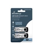 MEDIARANGE USB FLASH DRIVES, 32GB, PACK 2 (MR911-2)