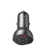 BASEUS CAR CHARGER DIGITAL DISPLAY GRAY (24W) (CCBX-0G) (BASCCBX-0G)