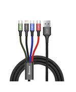BASEUS BRAIDED USB TO LIGHTNING / 2X TYPE-C / MICRO USB CABLE ΠΟΛΎΧΡΩΜΟ 1.2M (CA1T4-B01) (BASCA1T4B01)