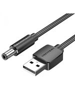 VENTION USB TO DC 5.5MM BARREL JACK POWER CABLE 1.5M BLACK TUNING FORK TYPE (CEYBG) (VENCEYBG)