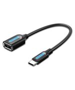 VENTION TYPE-C MALE TO USB A FEMALE OTG CABLE 0.15M BLACK PVC TYPE (CCSBB) (VENCCSBB)