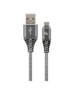 GEMBIRD CC- USB2B-AMCM-2M-WB2 PREMIUM USB-C 2.0 CABLE (AM/CM) METAL PLUGS, BRAID, 2M, GRAY/WHITE (CC-USB2B-AMCM-2M-WB2) (GEMCC-USB2B-AMCM-2M-WB2)