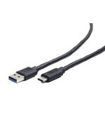 GEMBIRD REGULAR USB 3.0 CABLE USB-C MALE - USB-A MALE ΜΑΎΡΟ 1.8M (CCP-USB3-AMCM-6) (GEMCCP-USB3-AMCM-6)