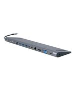 GEMBIRD USB-C HUB HDMI GBE 3X USB 3.1 2X USB 2.0 2X USB-C USB-C PD CARD VGA (A-CM-COMBO9-01) (GEMA-CM-COMBO9-01)