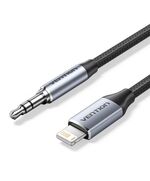 VENTION COTTON BRAIDED LIGHTNING MALE TO 3.5MM MALE CABLE ALUMINUM ALLOY TYPE (BMCHF) (VENBMCHF)