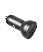 BASEUS CAR CHARGER DIGITAL DISPLAY  3-IN-1 CABLE ΜΑΎΡΟ/ΓΚΡΙ (TZCCBX-0G) (BASTZCCBX-0G)