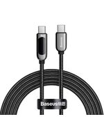 BASEUS DISPLAY BRAIDED USB 2.0 CABLE USB-C MALE - USB-C MALE ΜΑΎΡΟ 2M (CATSK-C01) (BASCATSK-C01)