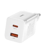 BASEUS ΦΟΡΤΙΣΤΉΣ ΧΩΡΊΣ ΚΑΛΏΔΙΟ ΜΕ ΘΎΡΑ USB-A ΚΑΙ ΘΎΡΑ USB-C 30W POWER DELIVERY ΛΕΥΚΌΣ SUPER SI PRO (CCSUPP-E02) (BASCCSUPP-E02)