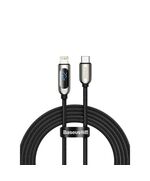 BASEUS DISPLAY BRAIDED USB-C TO LIGHTNING CABLE 20W BLACK 2M (CATLSK-A01) (BASCATLSK-A01)