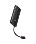 BASEUS DOCKING STATION LITE SERIES ΜΕ 5 ΘΎΡΕΣ USB-C ΣΕ HDMI+USB3.0X3+PD ΜΑΎΡΟ (WKQX080201) (BASWKQX080201)