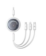 BASEUS 3-IN-1 FREE2DRAW USB TO M+L+C 100W CABLE 1.1 M WHITE (P10368700211-02) (BASP10368700211-02)