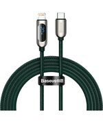 BASEUS ΚΑΛΏΔΙΟ USB-C ΣΕ LIGHTNING ΜΕ ΟΘΌΝΗ PD 20W 2M ΠΡΆΣΙΝΟ (CATLSK-A06) (BASCATLSK-A06)