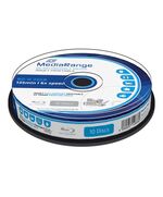 MEDIARANGE BD-R BLU-RAY 25GB 6X CAKE BOX X10 INKJET FULLSURFACE PRINTABLE (MR500)