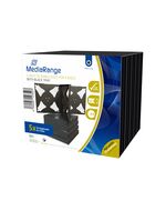 MEDIARANGE CD JEWELCASE FOR 4 DISCS 22MM BLACK PACK 5 (MRBOX34-4)