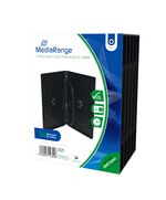 MEDIARANGE DVD CASE FOR 4 DISCS 14MM BLACK PACK 5 (MRBOX35-4)