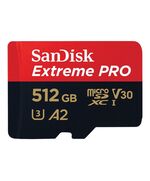 SANDISK EXTREME PRO MICROSDXC 512GB CLASS 10 U3 V30 A2 UHS-I ΜΕ ΑΝΤΆΠΤΟΡΑ