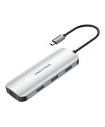 VENTION TYPE-C TO HDMI/USB 3.0*3/SD/TF/PD 100W DOCKING STATION 0.15M GRAY ALUMINUM ALLOY TYPE (TOJHB) (VENTOJHB)