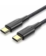 VENTION NYLON BRAIDED TYPE-C TO TYPE-C 3A CABLE 1.5M BLACK LED TYPE (TAUBG) (VENTAUBG)