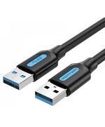 VENTION USB 3.0 A MALE TO A MALE  CABLE 2M BLACK PVC TYPE (CONBH) (VENCONBH)