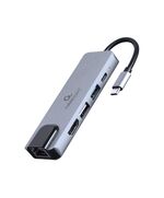 GEMBIRD USB-C 5IN1 MULTIPORT ADAPTER, PD, HDMI, USB 3.1, USB 2.0, LAN (A-CM-COMBO5-04) (GEMA-CM-COMBO5-04)