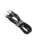BASEUS LIGHTNING CAFULE CABLE 2.4A 1M GRAY + BLACK (CALKLF-BG1) (BASCALKLF-BG1)