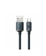 BASEUS CRYSTAL SHINE BRAIDED USB 2.0 CABLE USB-C MALE - USB-A MALE ΜΑΎΡΟ 2M (CAJY000501) (BASCAJY000501)